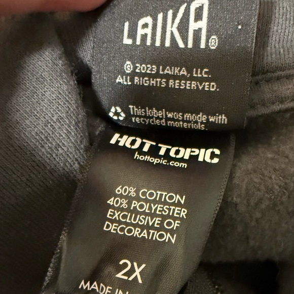 Hot Topic Coraline Patch Girls Oversized Hoodie Size 2X Pockets Full Zip - Picture 11 of 12